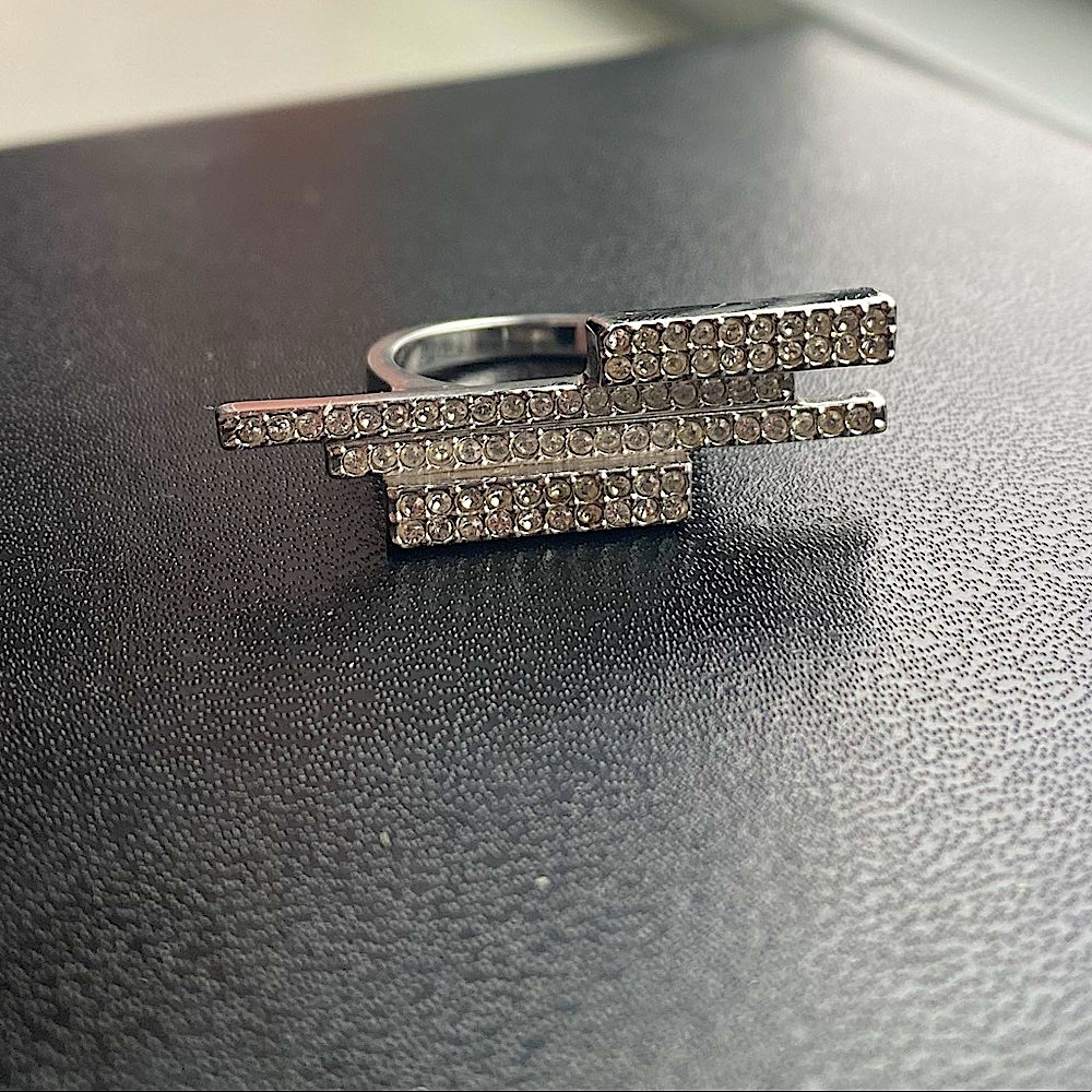 Swarovski Stepped Crystal Jagged Lightning Ring
